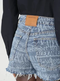 Pantaloncino Alexander Wang in denim con logo