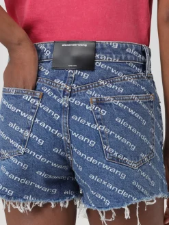 Pantaloncino Alexander Wang in denim con logo