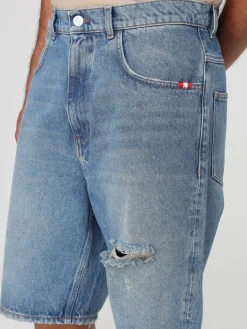 Pantaloncino Amish in denim di cotone distressed