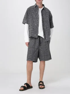 Pantaloncino Armani Exchange in lino e cotone stampato