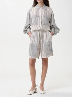 Pantaloncino cargo Twinset - Actitude in viscosa a righe