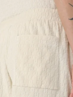 Pantaloncino Off-White in cotone con motivo logo