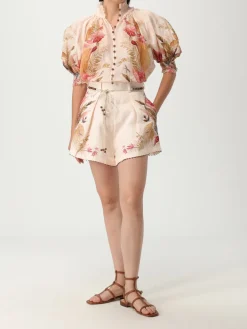 Pantaloncino Zimmermann in lino stampato