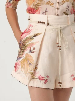 Pantaloncino Zimmermann in lino stampato