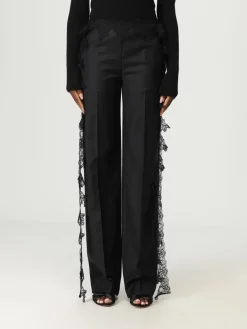 Pantalone Blumarine in misto lana vergine con inserti in pizzo