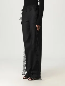 Pantalone Blumarine in misto lana vergine con inserti in pizzo