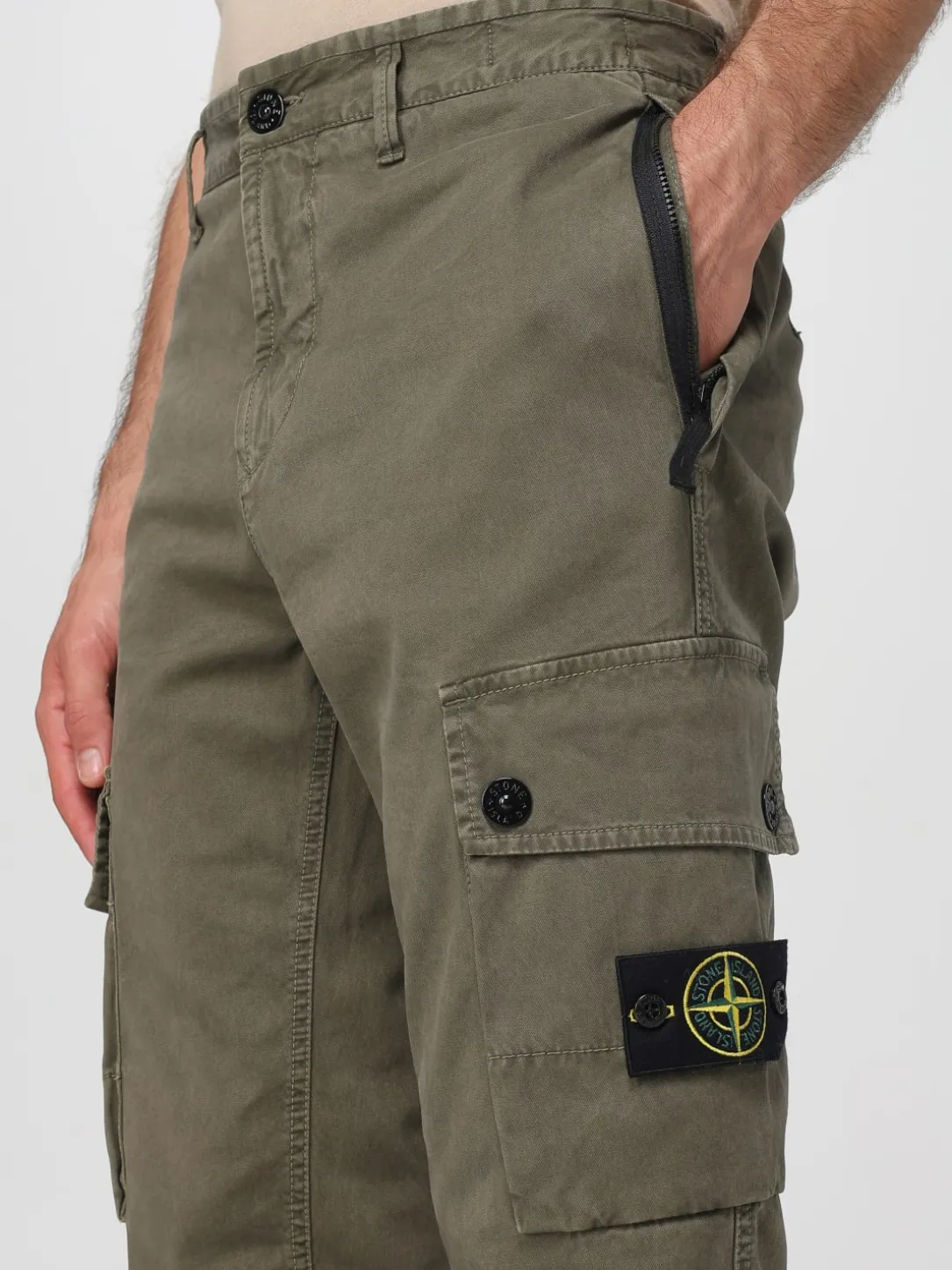 Pantalone cargo Stone Island in cotone stretch