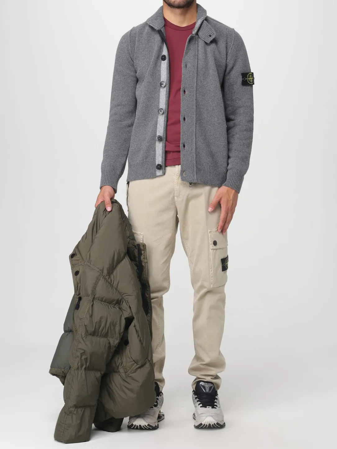 Pantalone cargo Stone Island in cotone stretch