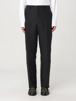 Pantalone classico Fendi in misto lino