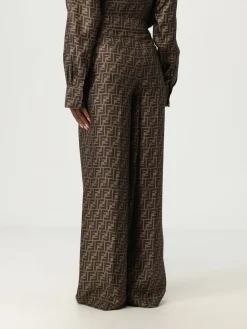 Pantalone Fendi in seta con motivo monogram