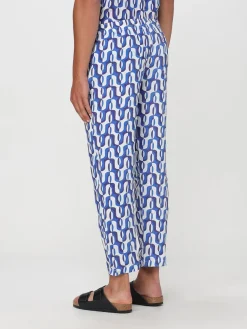 Pantalone Peninsula in lino con stampa optical