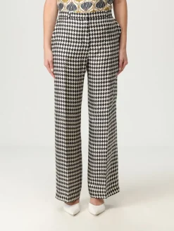 Pantalone 'S Max Mara in twill di seta stampata