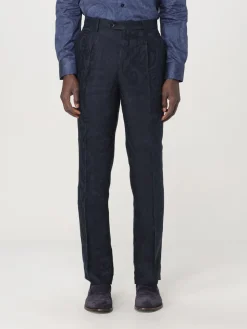 Pantalone sartoriale Etro in misto lino con stampa