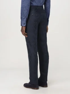 Pantalone sartoriale Etro in misto lino con stampa
