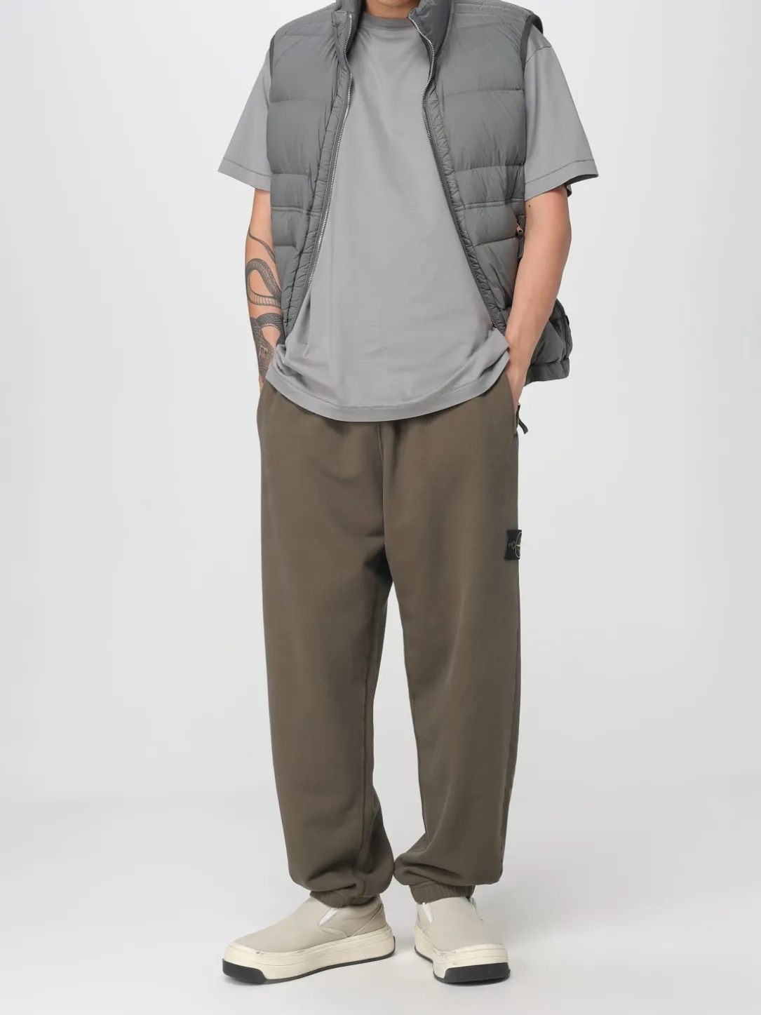 Pantalone Stone Island in cotone stretch