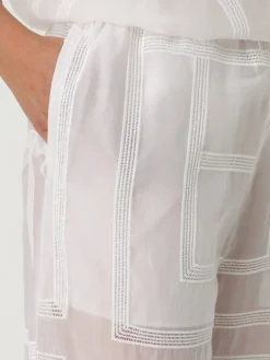 Pantalone Toteme in cotone e seta con monogram