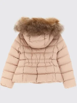 Piumino con cappuccio e bordi di pelliccia amovibile Moncler
