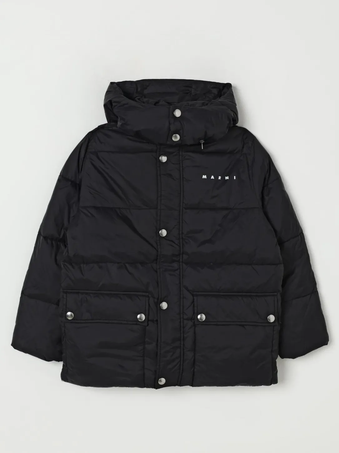 Piumino con cappuccio Marni con logo