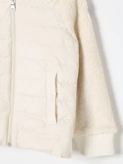 Piumino con cappuccio Moncler in tessuto teddy