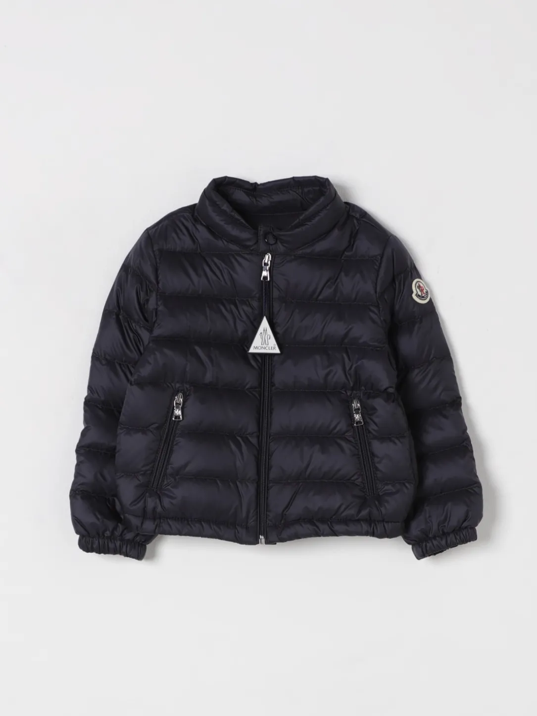 Piumino con logo Moncler in nylon imbottito