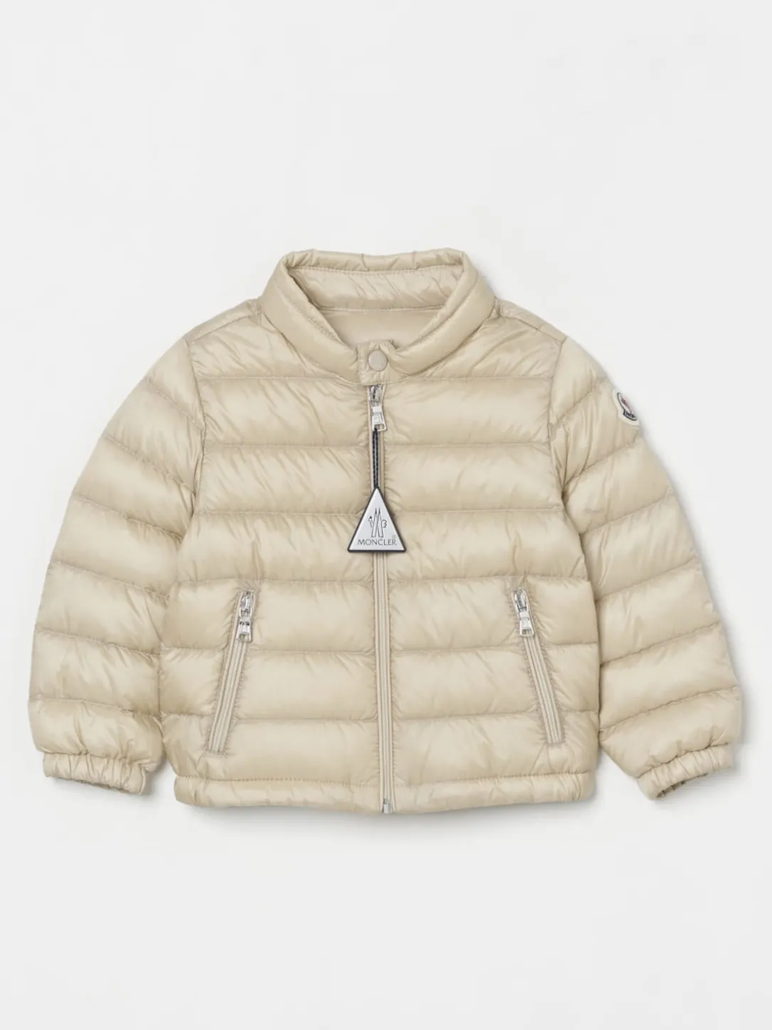 Piumino con logo Moncler in nylon imbottito