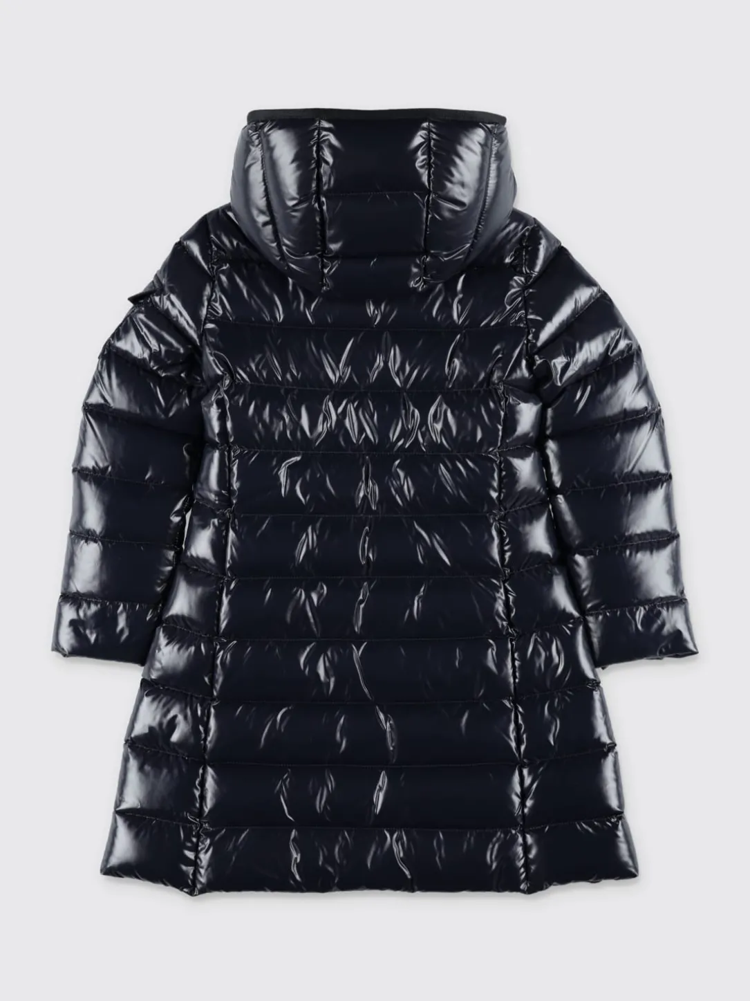 Piumino Moka lungo con cappuccio Moncler