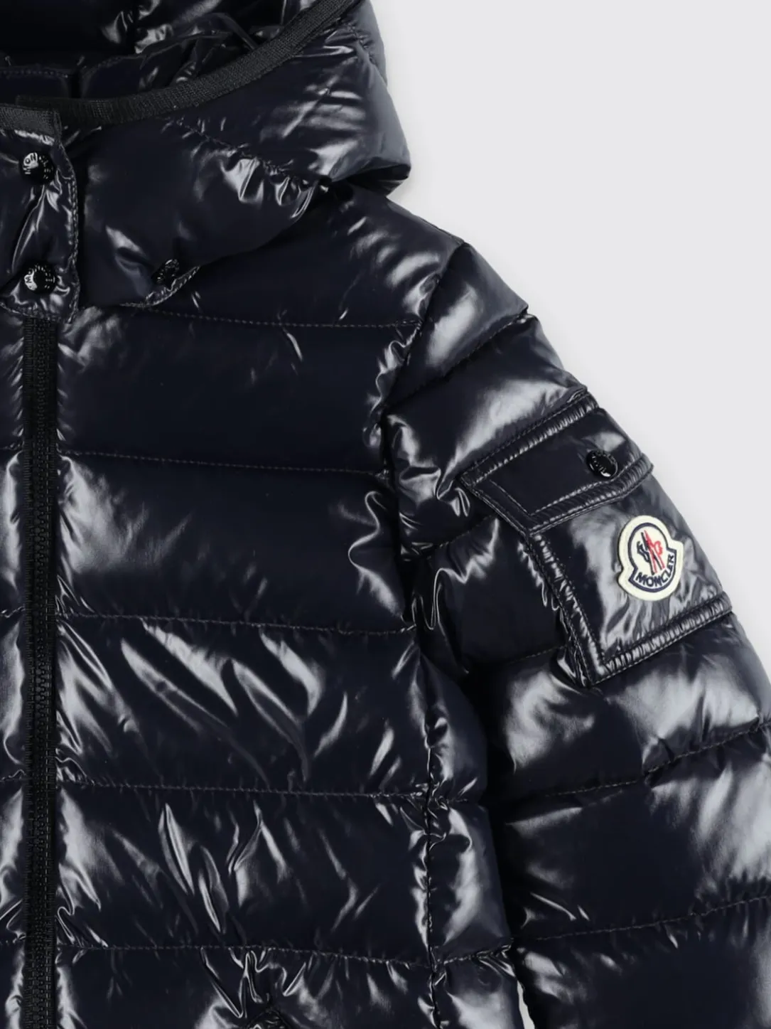 Piumino Moka lungo con cappuccio Moncler