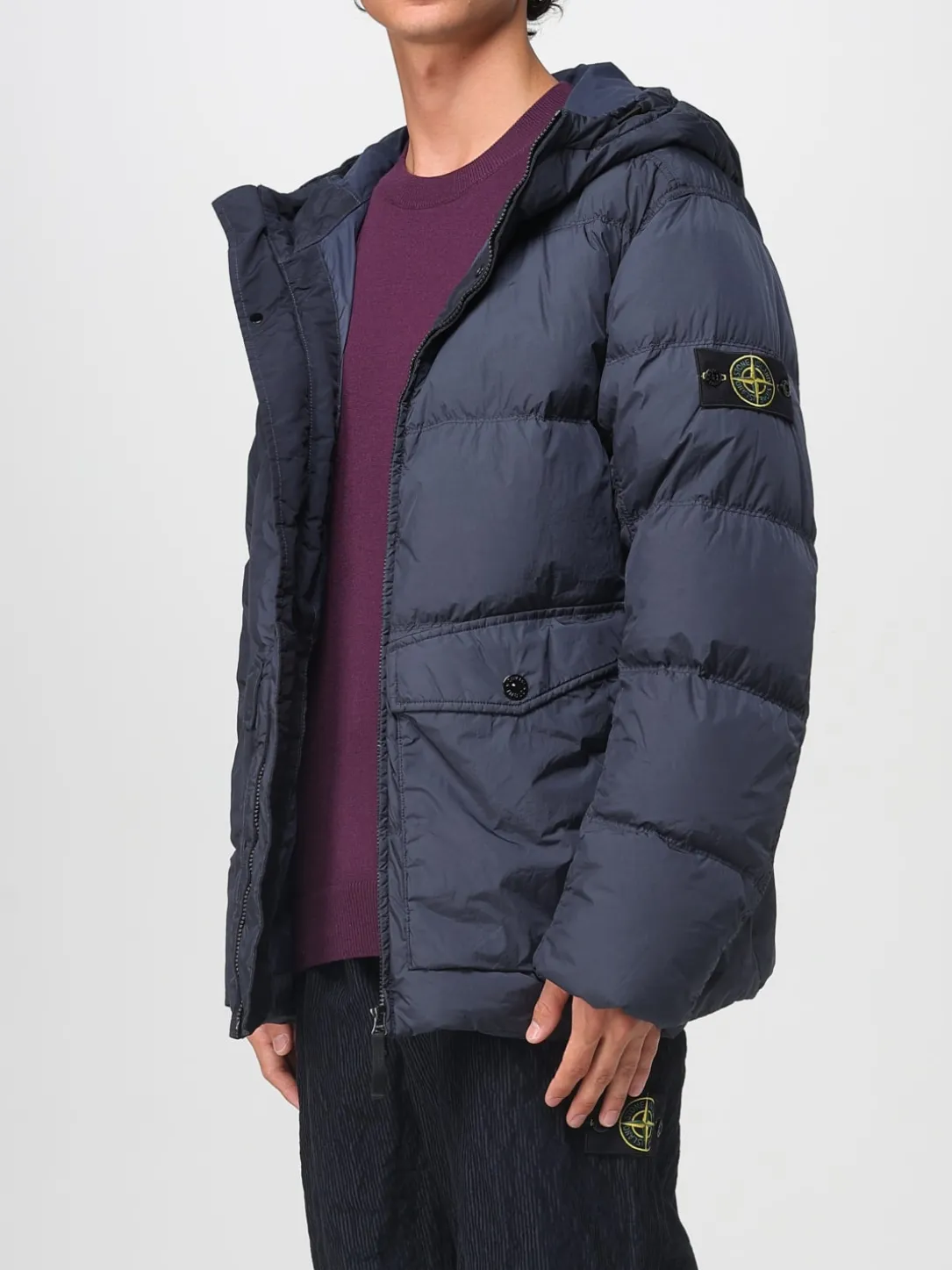 Piumino Stone Island in nylon trapuntato