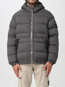 Piumino trapuntato Stone Island in nylon con cappuccio