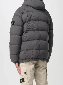 Piumino trapuntato Stone Island in nylon con cappuccio