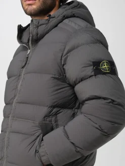 Piumino trapuntato Stone Island in nylon con cappuccio