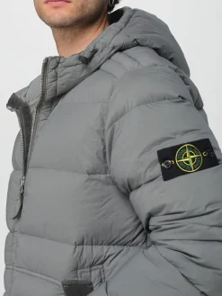 Piumino trapuntato Stone Island in nylon con cappuccio