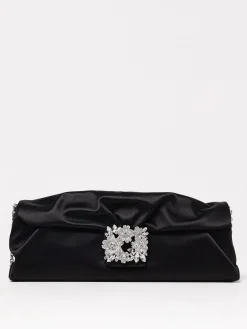 Pochette Efflorescence in raso Roger Vivier
