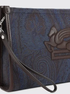 Pochette paisley con logo Pegaso Etro