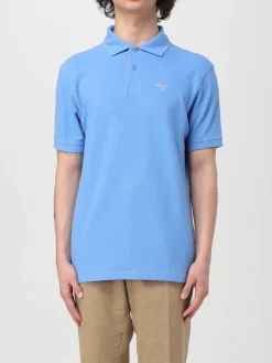 Polo Barbour in piquet con logo ricamato