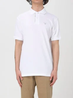 Polo Barbour in piquet con logo ricamato