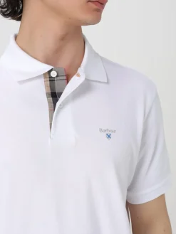 Polo Barbour in piquet con logo ricamato