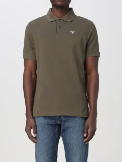 Polo Barbour in piquet con logo ricamato