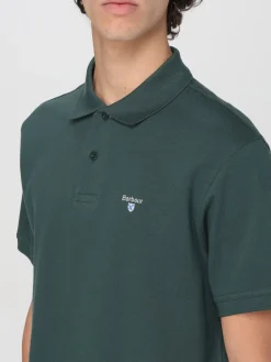 Polo Barbour in piquet con logo ricamato