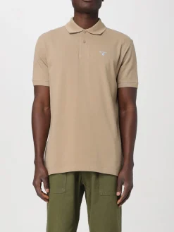 Polo Barbour in piquet con logo ricamato