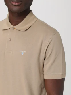 Polo Barbour in piquet con logo ricamato