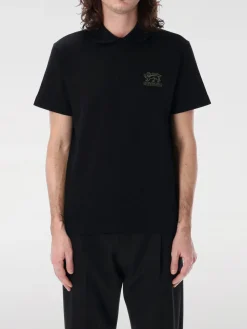 Polo basic in cotone con logo Burberry