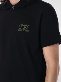 Polo basic in cotone con logo Burberry