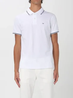 Polo basic in cotone con mini logo Emporio Armani