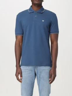 Polo basic in cotone con mini logo Emporio Armani