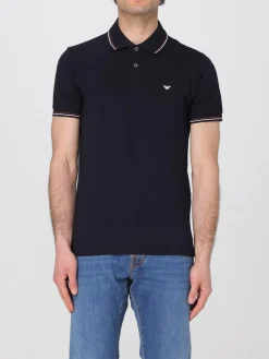 Polo basic in cotone con mini logo Emporio Armani