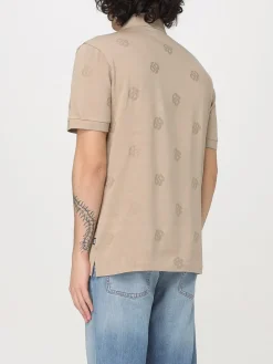 Polo Boss in cotone con logo all-over