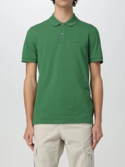 Polo Boss in piquet di cotone con logo ricamato