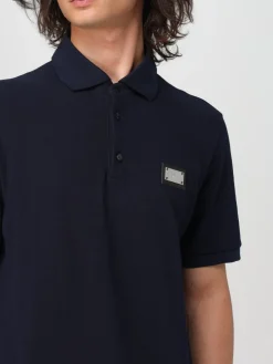 Polo Dolce & Gabbana in cotone con placca logo