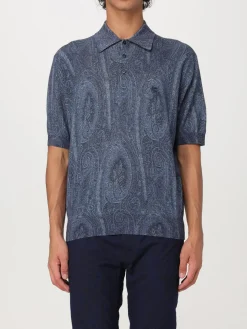 Polo Etro in seta e cashmere con stampa Paisley